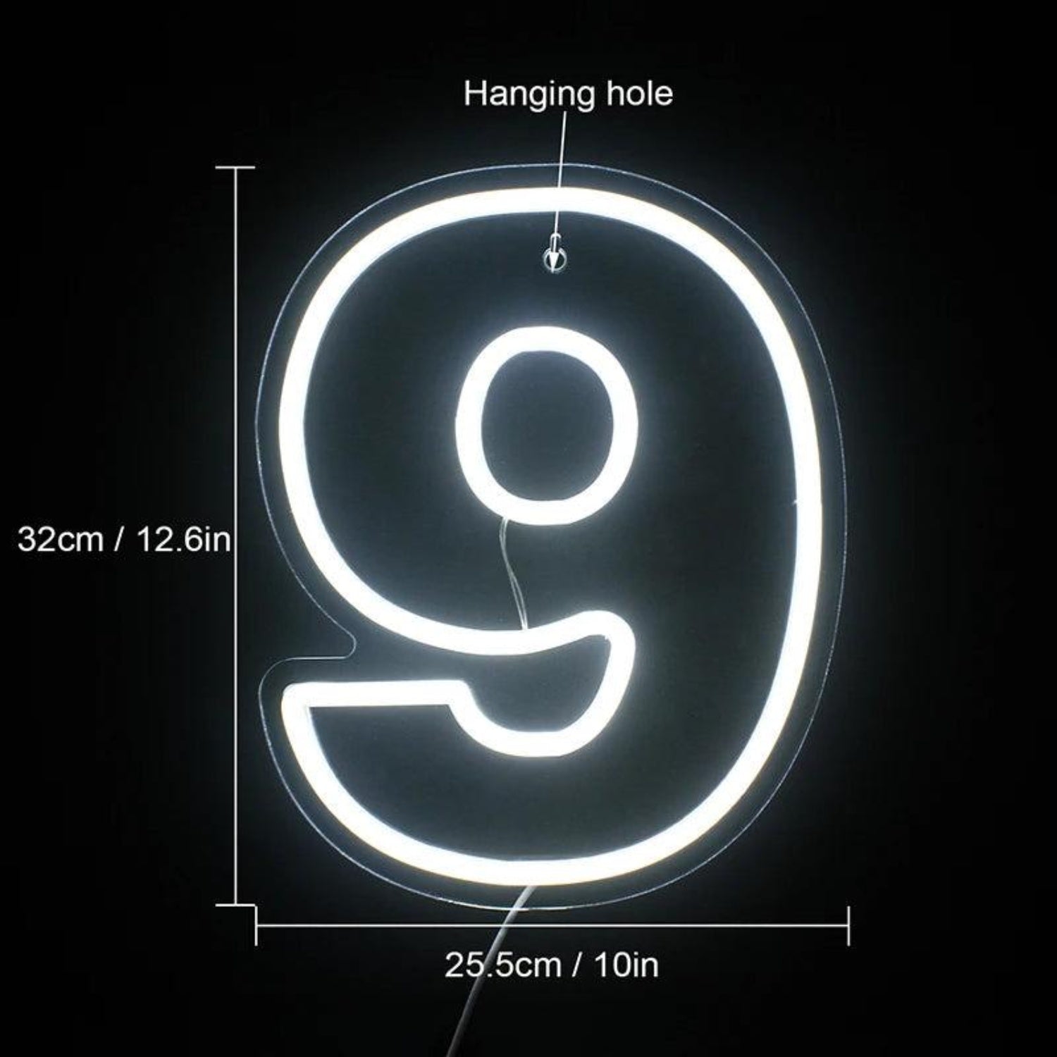 0-8 Digits White Led Neon Sign For Indoor Birthday Decor | Shineneon