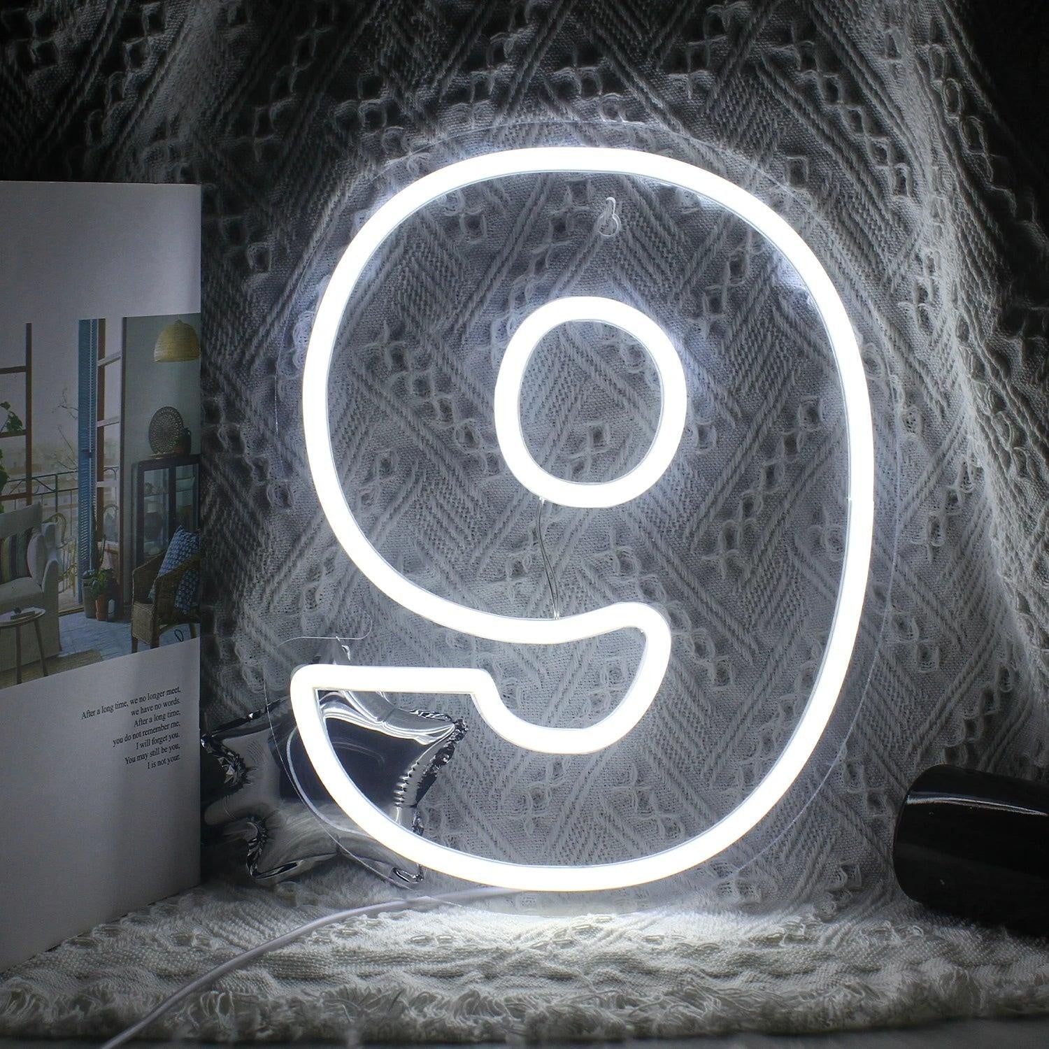 0-8 Digits White Led Neon Sign For Indoor Birthday Decor | Shineneon
