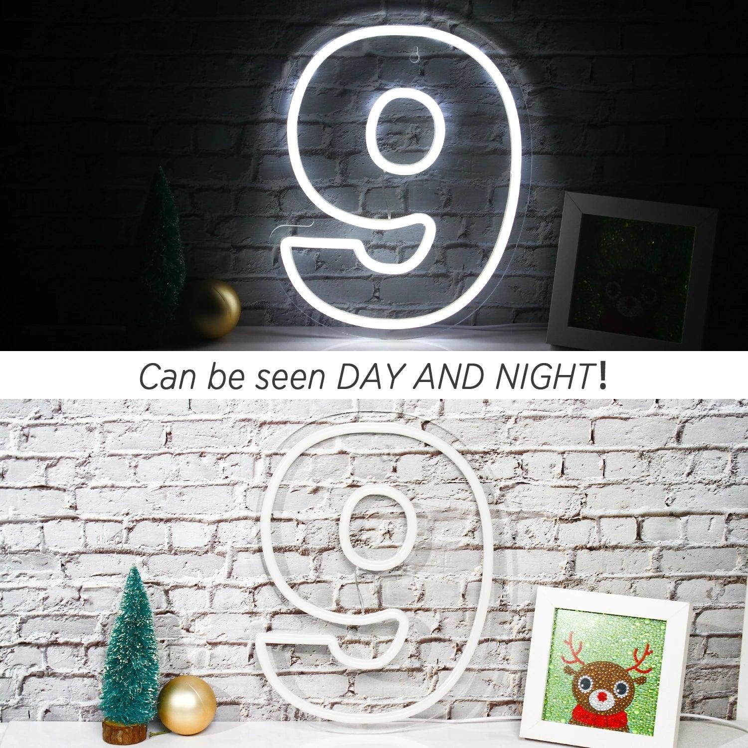0-8 Digits White Led Neon Sign For Indoor Birthday Decor | Shineneon