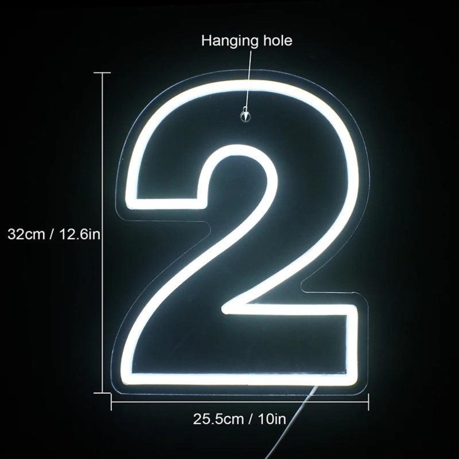 0-8 Digits White Led Neon Sign For Indoor Birthday Decor | Shineneon