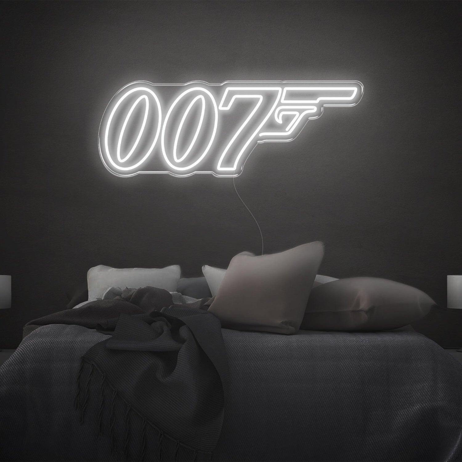 007 Bright Pink Pistol Design Led Neon Sign For Bedroom Wall Decor | Shineneon
