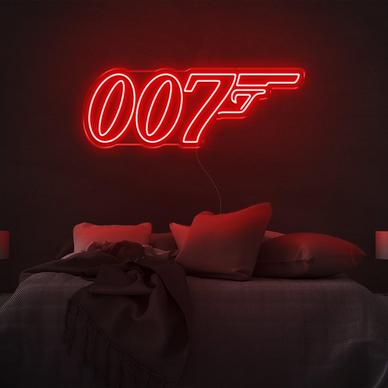007 Bright Pink Pistol Design Led Neon Sign For Bedroom Wall Decor | Shineneon