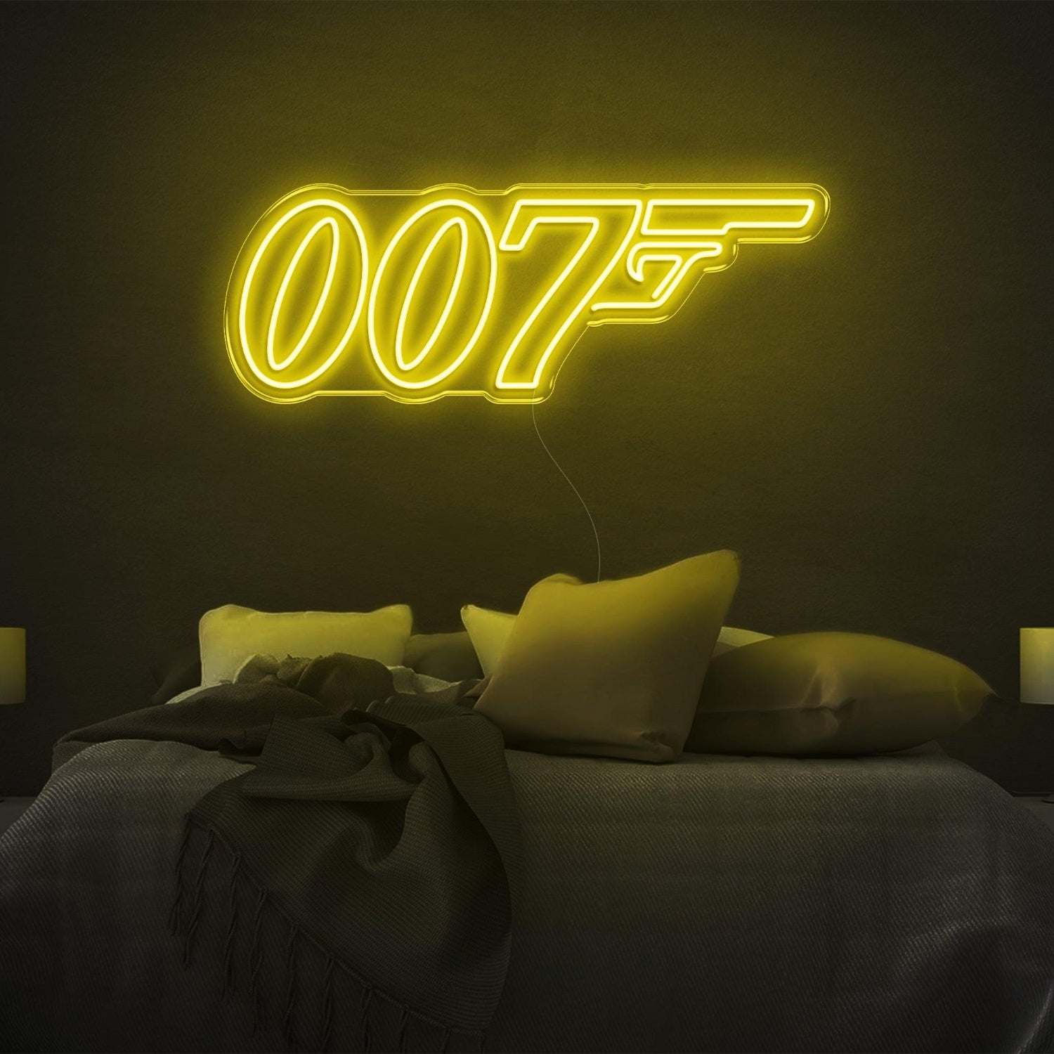 007 Bright Pink Pistol Design Led Neon Sign For Bedroom Wall Decor | Shineneon