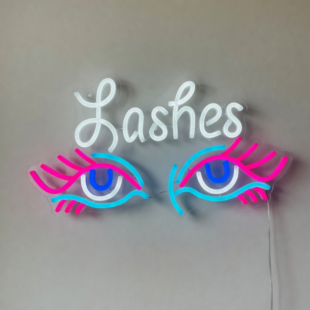 Lashes Neon Sign Eyes LED Neon Sign Dimmable Wall Light - Shineneon