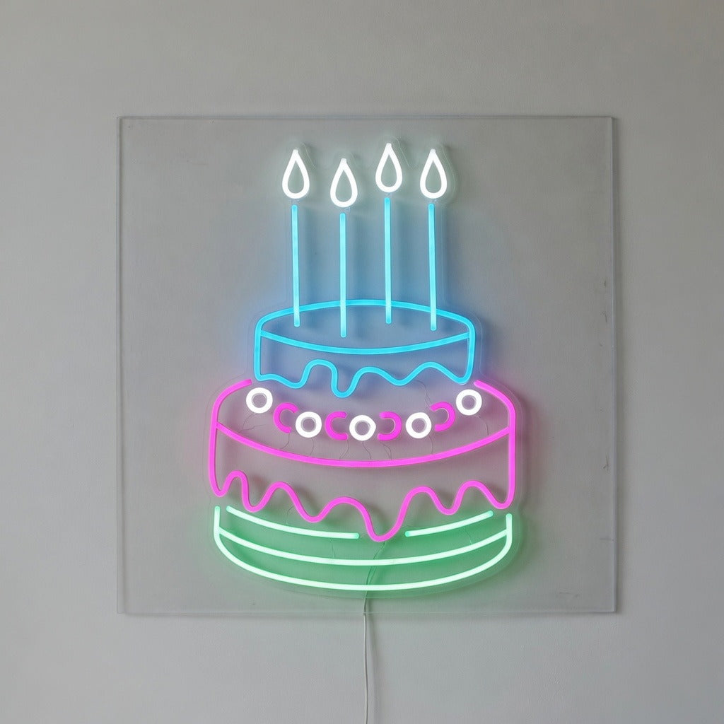 Birthday Cake LED Neon Sign Dimmable Wall Light - Shineneon