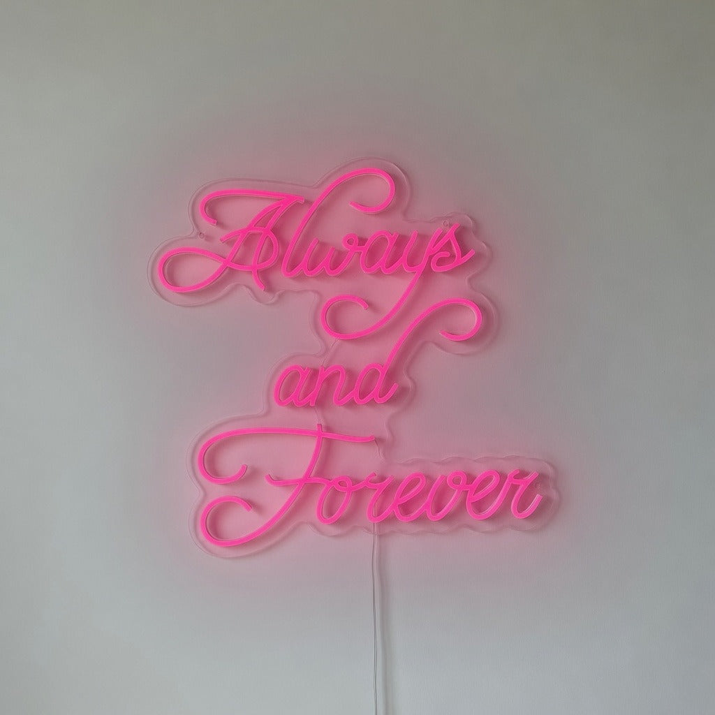 Always and Forever LED Neon Sign Three Line Cursive - Shineneon