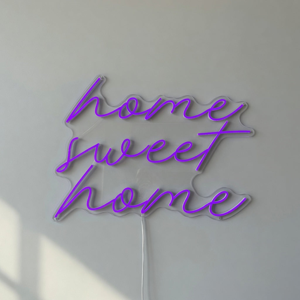 Home Sweet Home LED Neon Sign Lowercase Soft Script - Shineneon