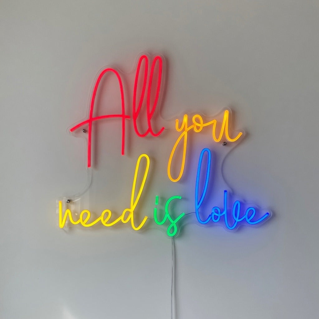 All You Need Is Love Rainbow Colors LED Neon Sign for Wedding - Shineneon