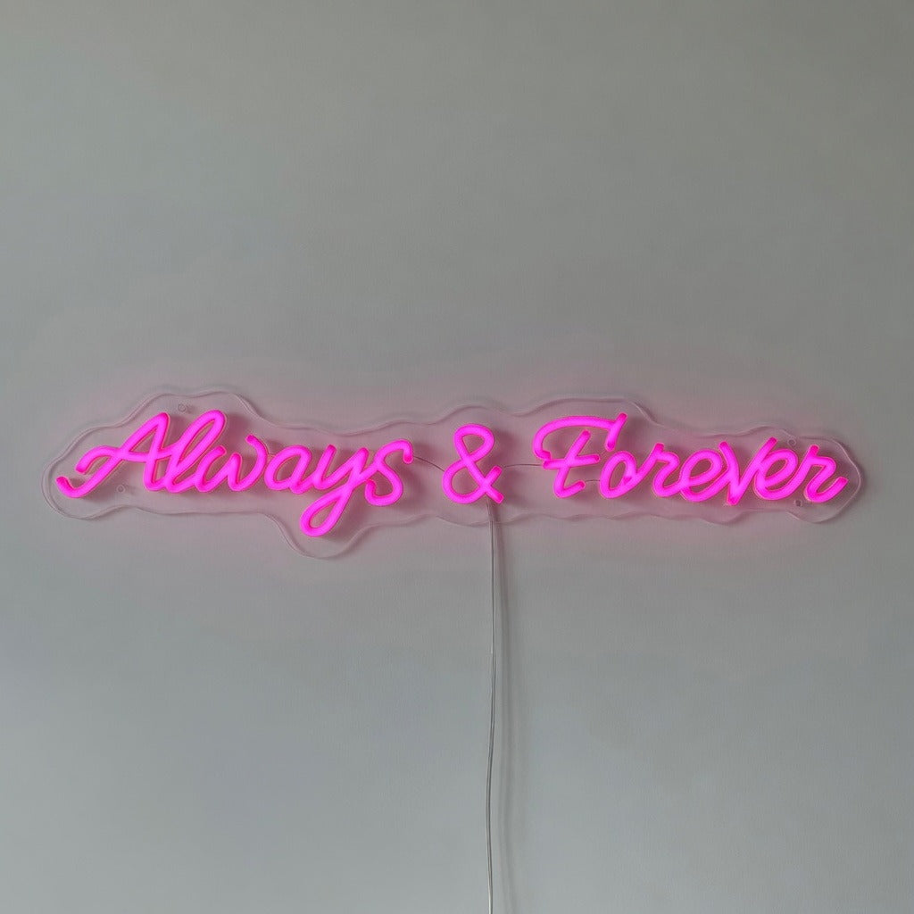 Always and Forever LED Neon Sign Wide Ampersand Script - Shineneon