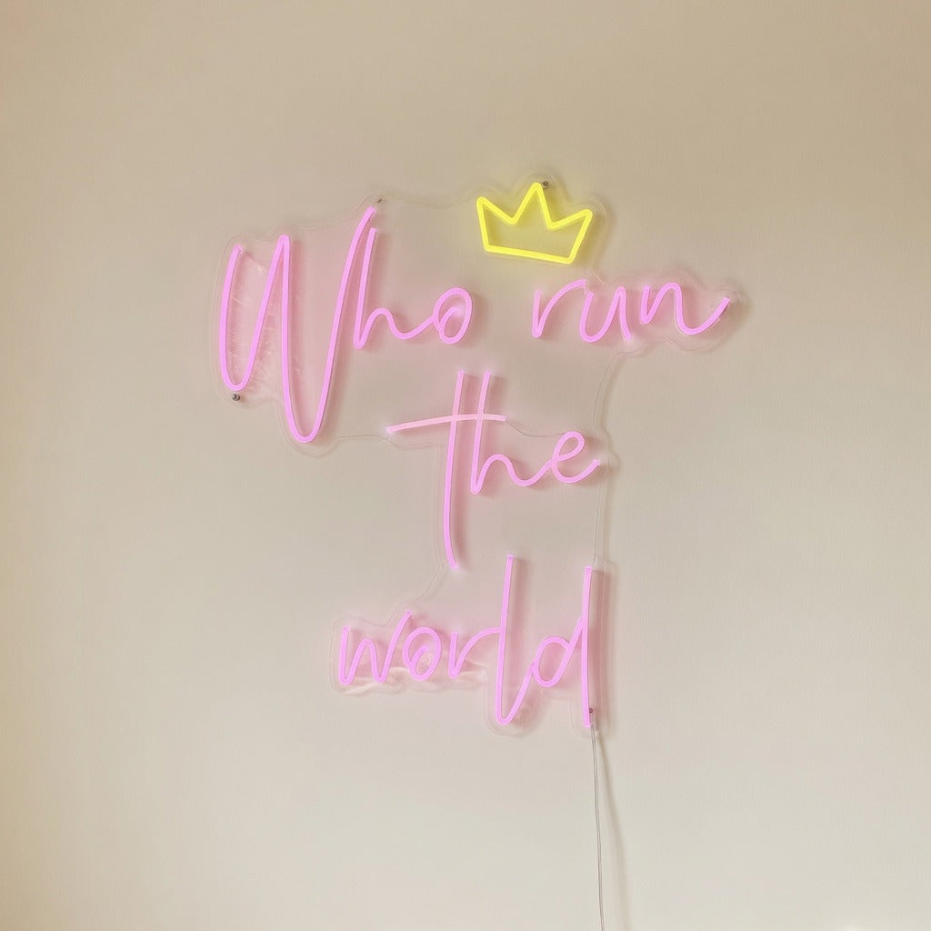 Who Run the World LED Neon Sign Dimmable Wall Light - Shineneon