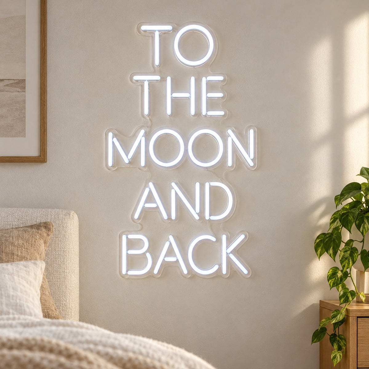 To the Moon and Back LED Neon Sign Greenery Wall Caps - Shineneon