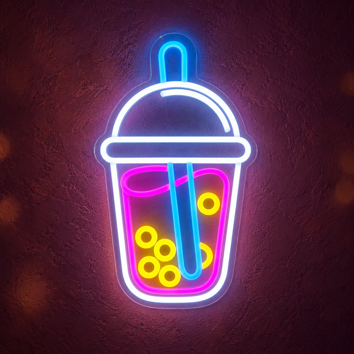 Boba Drink LED Neon Sign Dimmable Wall Light - Main Product Image