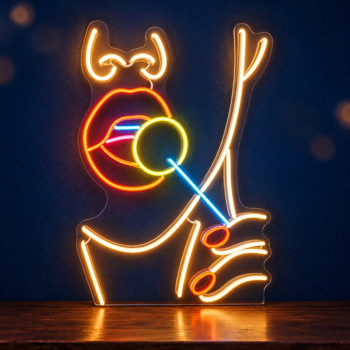 Lollipop Girl LED Neon Sign Dimmable Wall Light - Main Product Image
