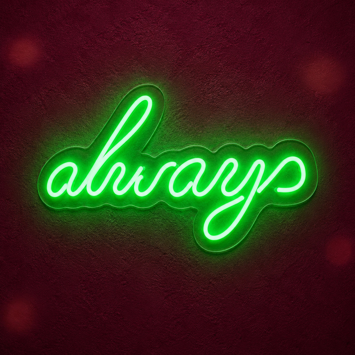 Always LED Neon Sign Bold Green Era Script - Main Product Image