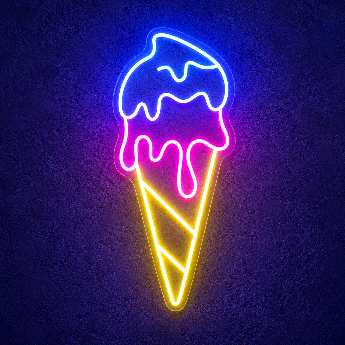 Ice Cream LED Neon Sign Vertical Cone Design - Main Product Image
