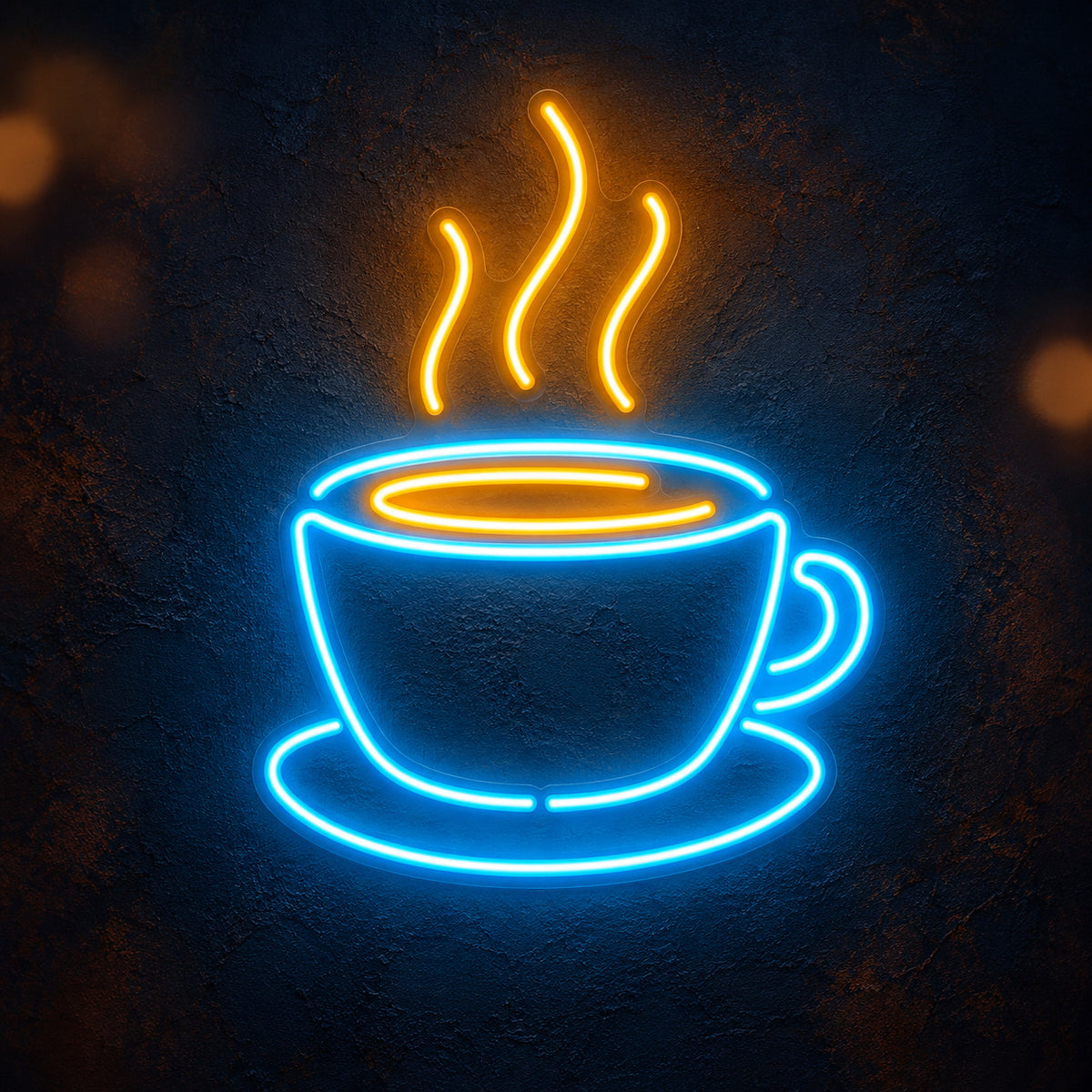 Coffee LED Neon Sign Cup with Rising Steam - Main Product Image