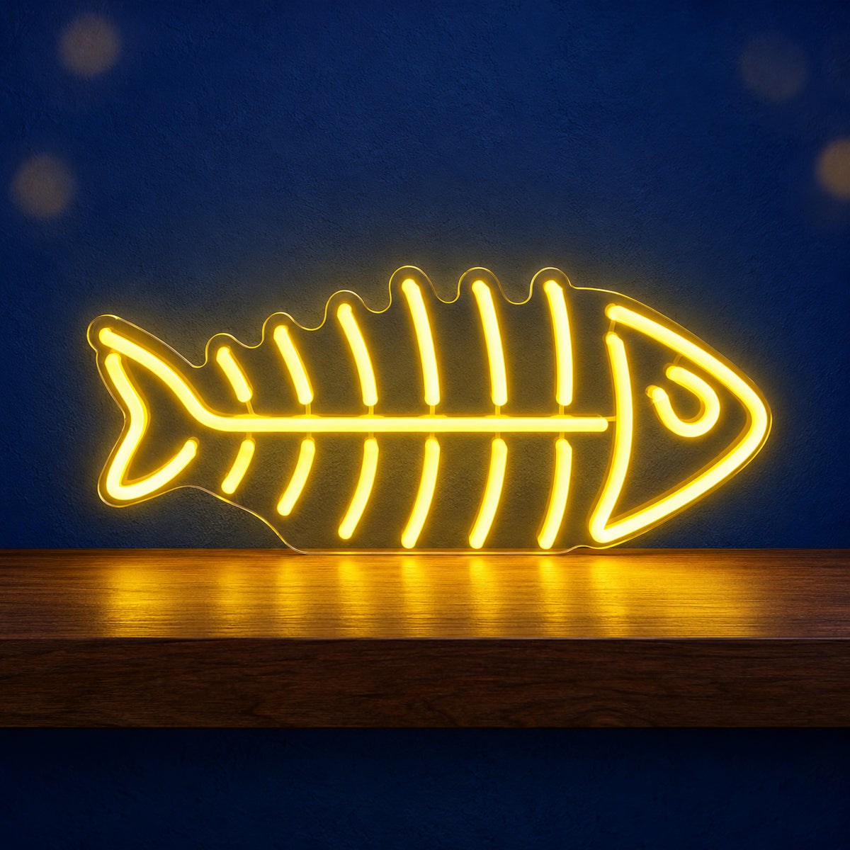 Fish Skeleton LED Neon Sign Dimmable Wall Light - Main Product Image