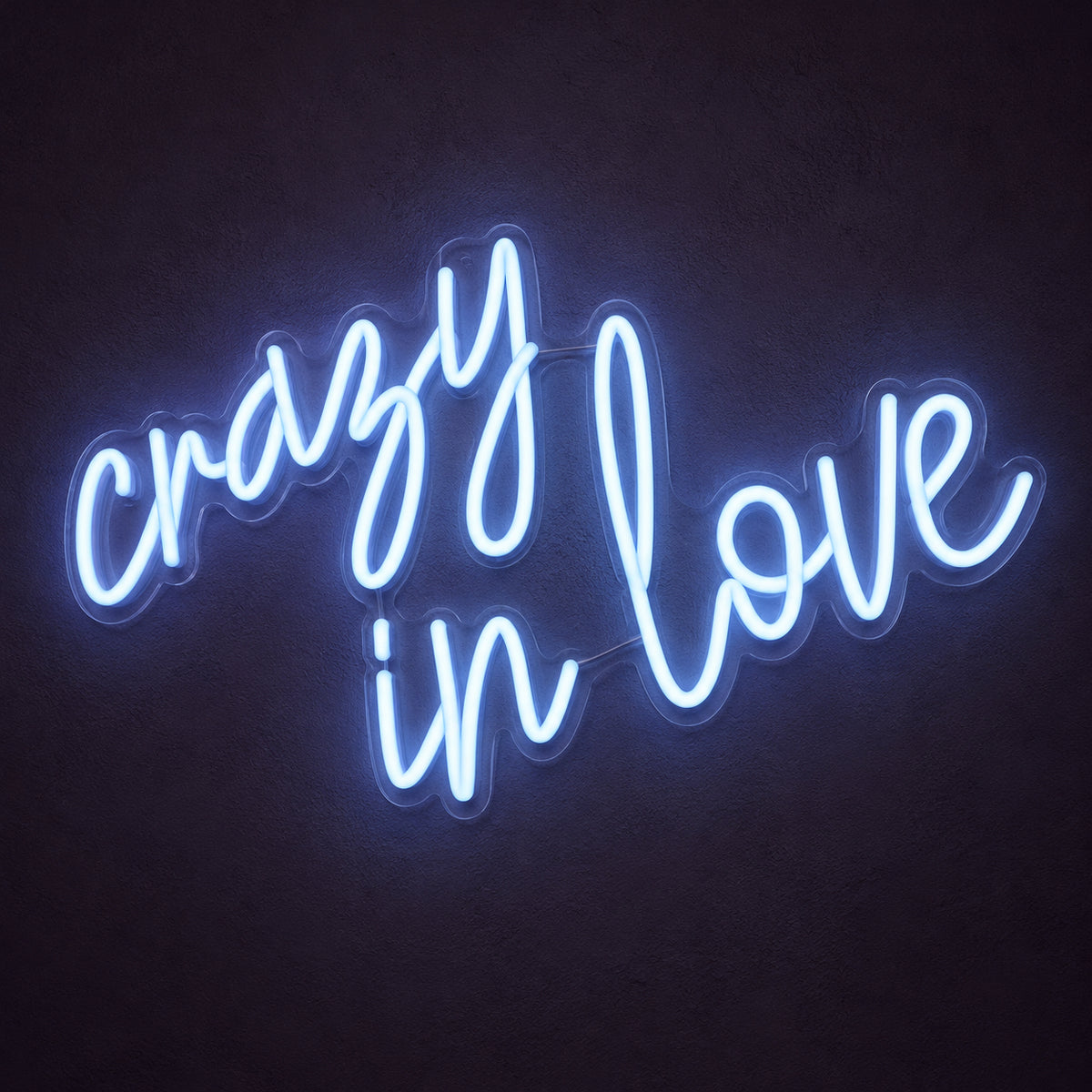 Crazy in Love LED Neon Sign Lowercase Flow Script - Main Product Image