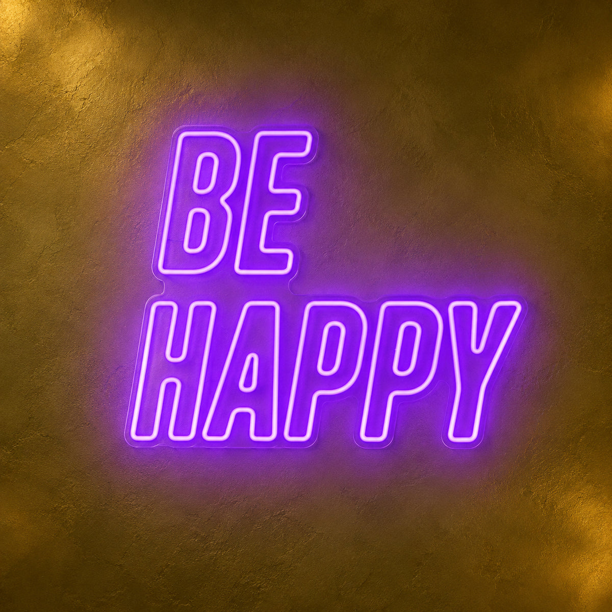 Be Happy LED Neon Sign Caps on Backboard - Main Product Image