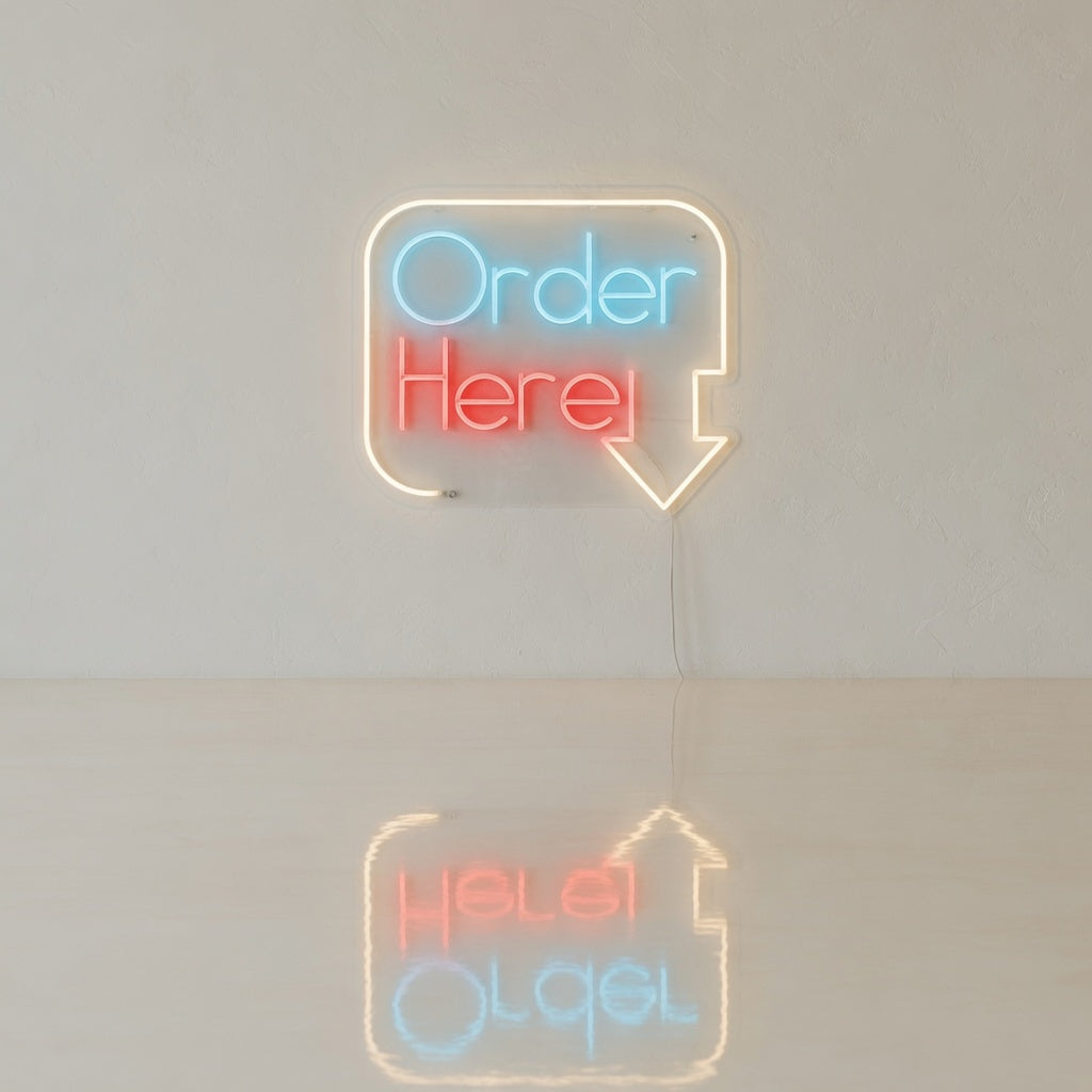 Order Here Restaurant Neon Light - Main Product Image