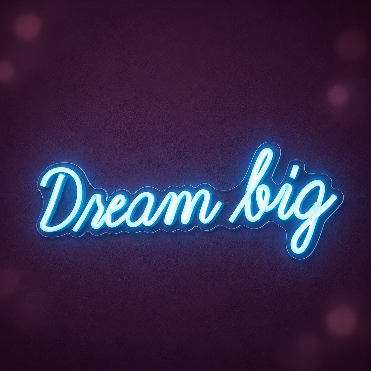 Dream Big LED Neon Sign Rounded Blue Era Script - Main Product Image