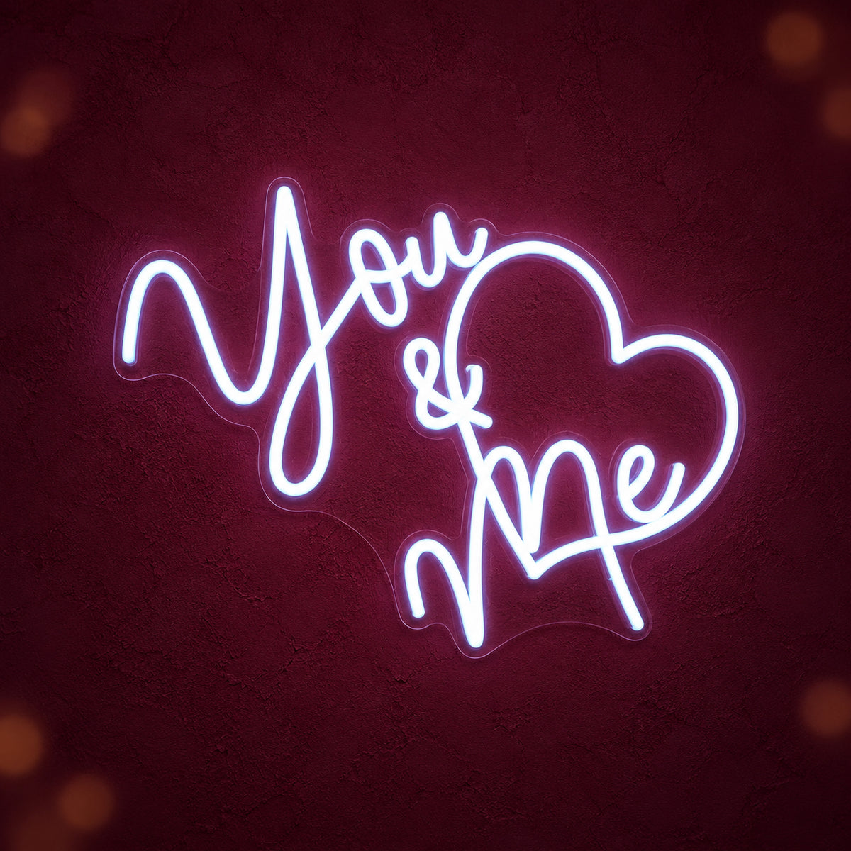 You Me Heart LED Neon Sign Dimmable Wall Light - Main Product Image