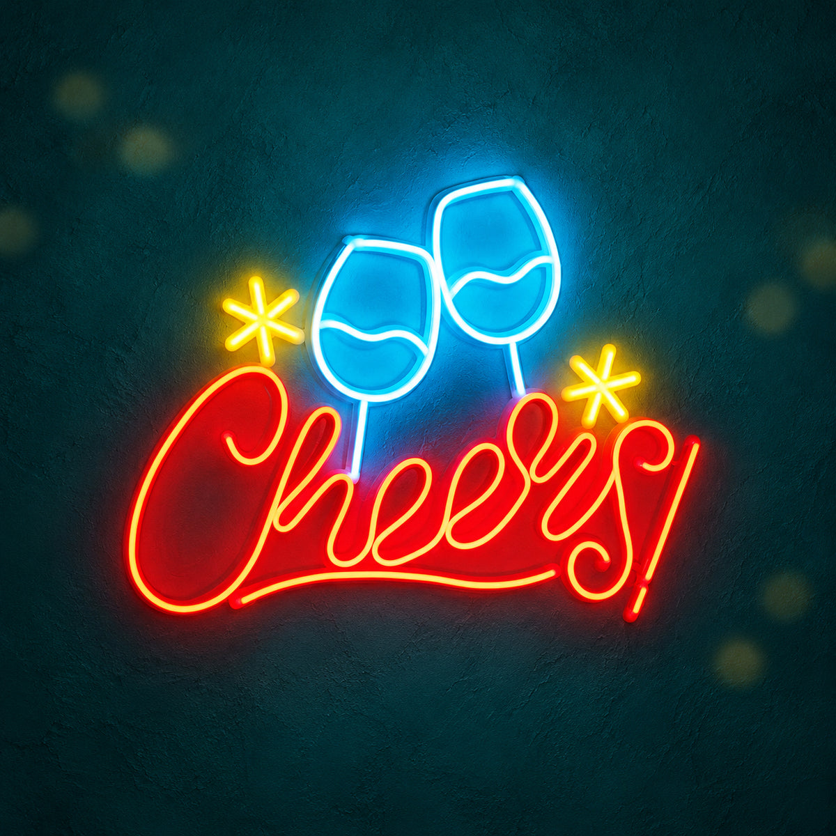 Cheers Champagne LED Neon Sign for Bar Light Up Business Decor - Main Product Image