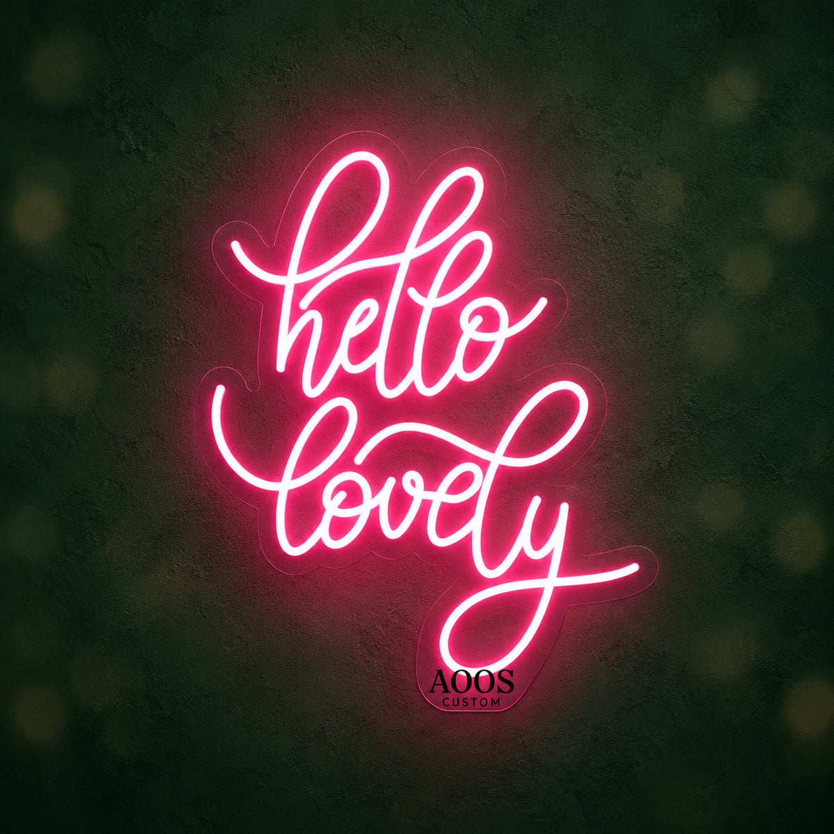 Hello Lovely LED Neon Sign Rounded Glow Script - Main Product Image