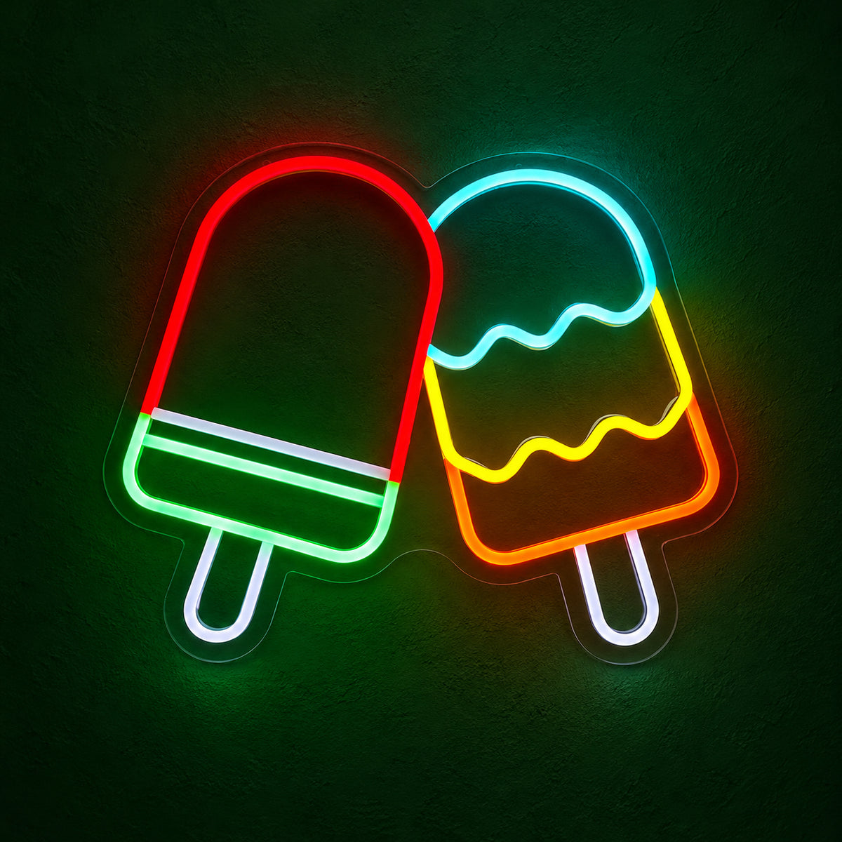 Ice Cream LED Neon Sign Twin Popsicle Design - Main Product Image