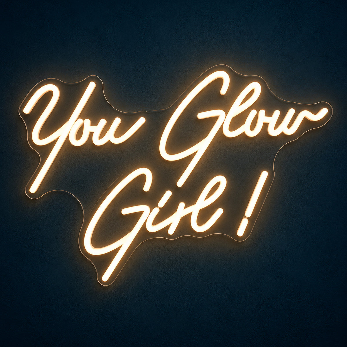 You Glow Girl LED Neon Sign Clean Script with Exclamation - Main Product Image