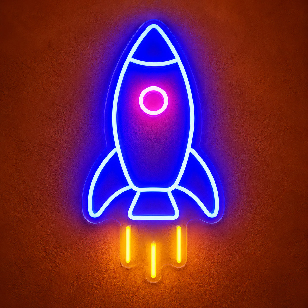 Rocket LED Neon Sign Blasting Rocket Outline - Main Product Image