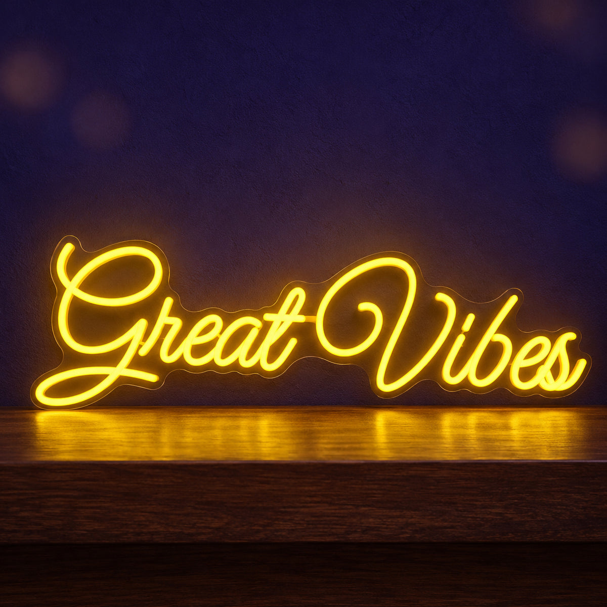 Great Vibes LED Neon Sign Dimmable Wall Light - Main Product Image