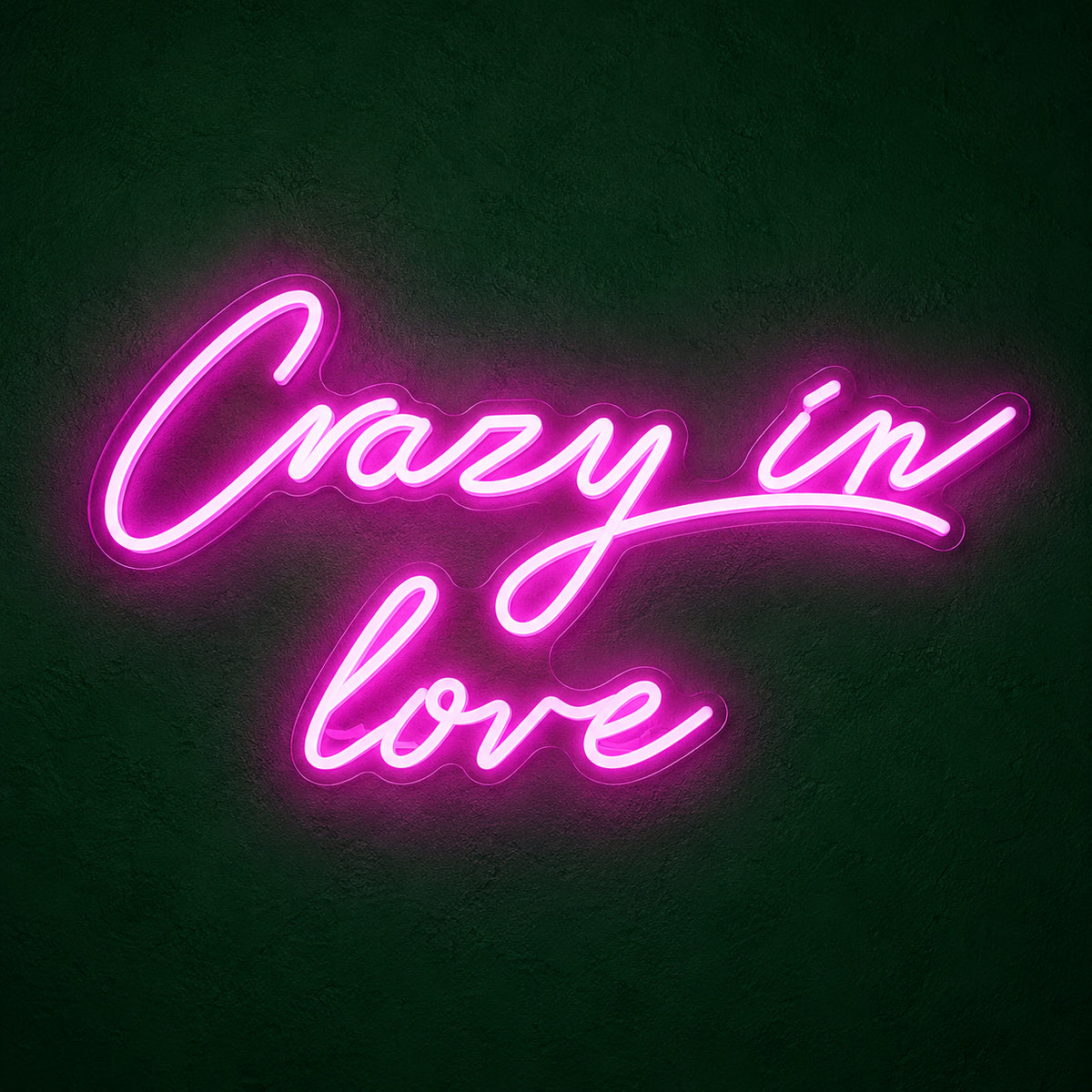 Crazy in Love LED Neon Sign Minimal Glow Script - Main Product Image