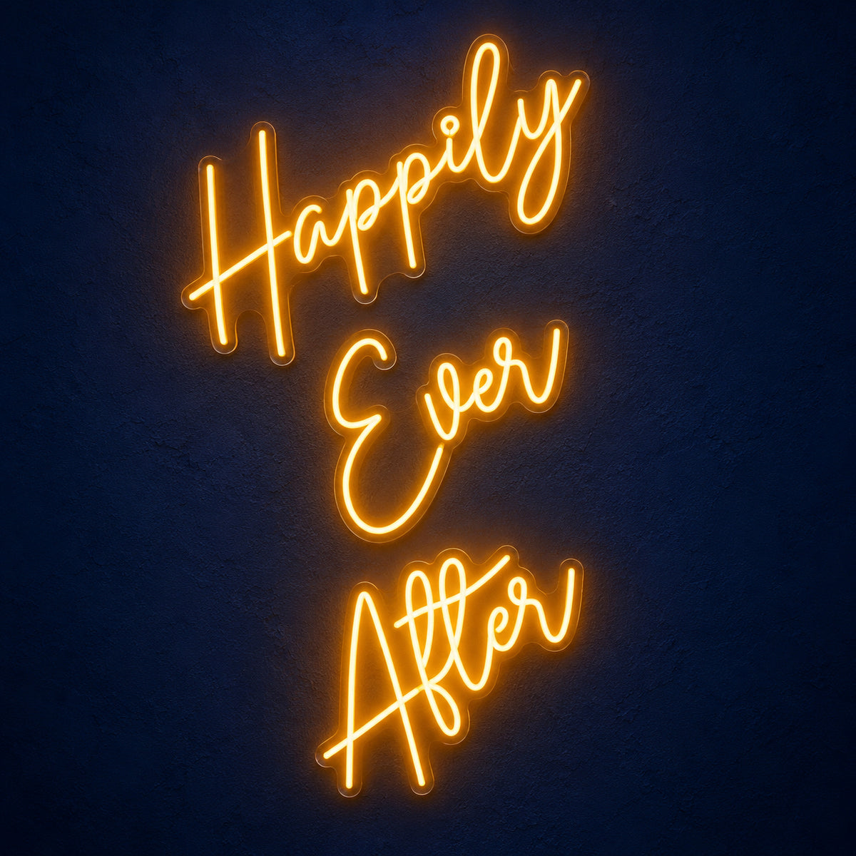Happily Ever After LED Neon Sign Two Line Cursive - Main Product Image