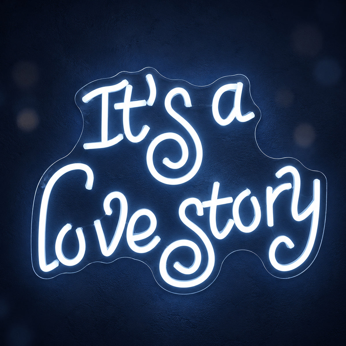 It's a Love Story LED Neon Sign Dimmable Wall Light - Main Product Image