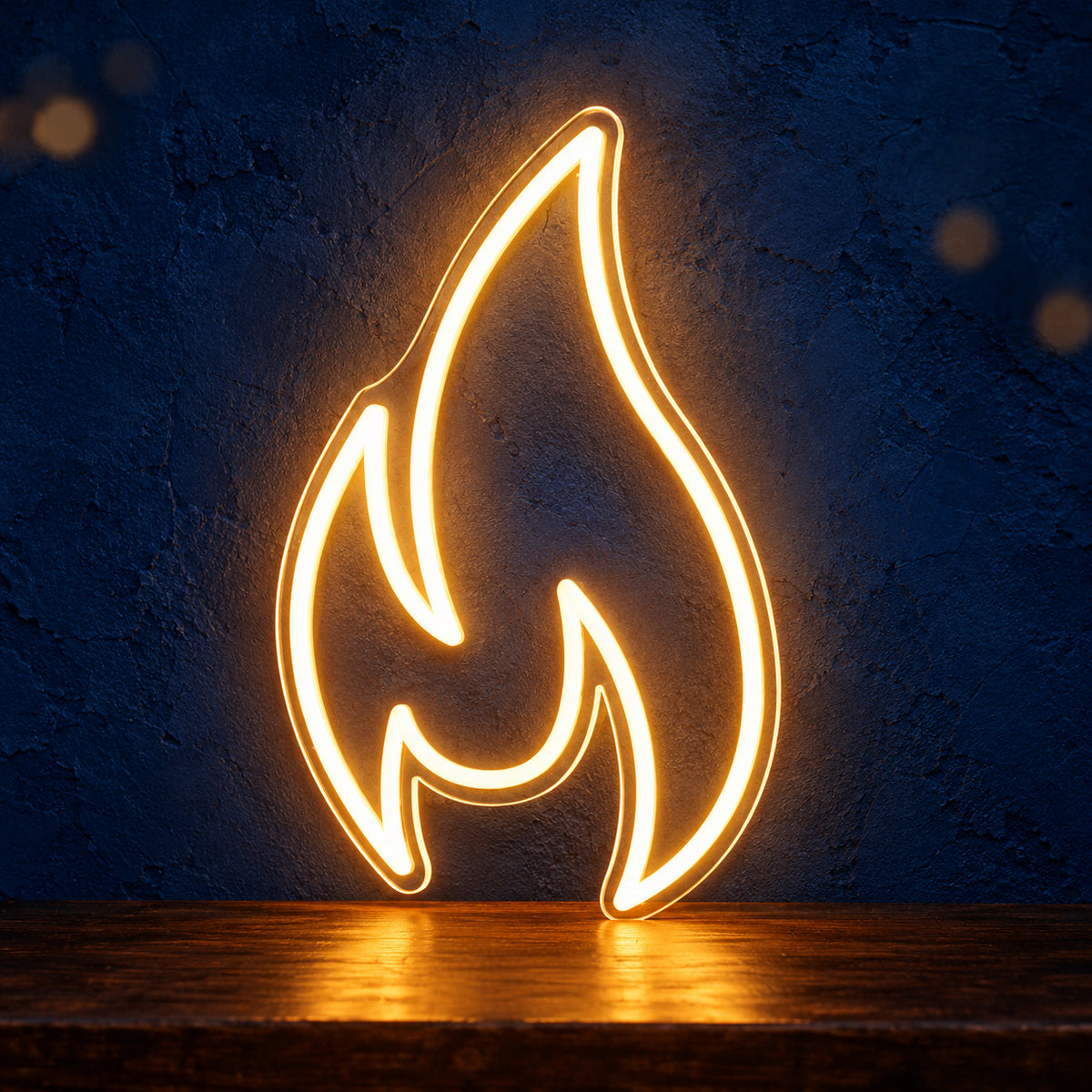 Fire Flame LED Neon Sign Bold Flame Icon - Main Product Image