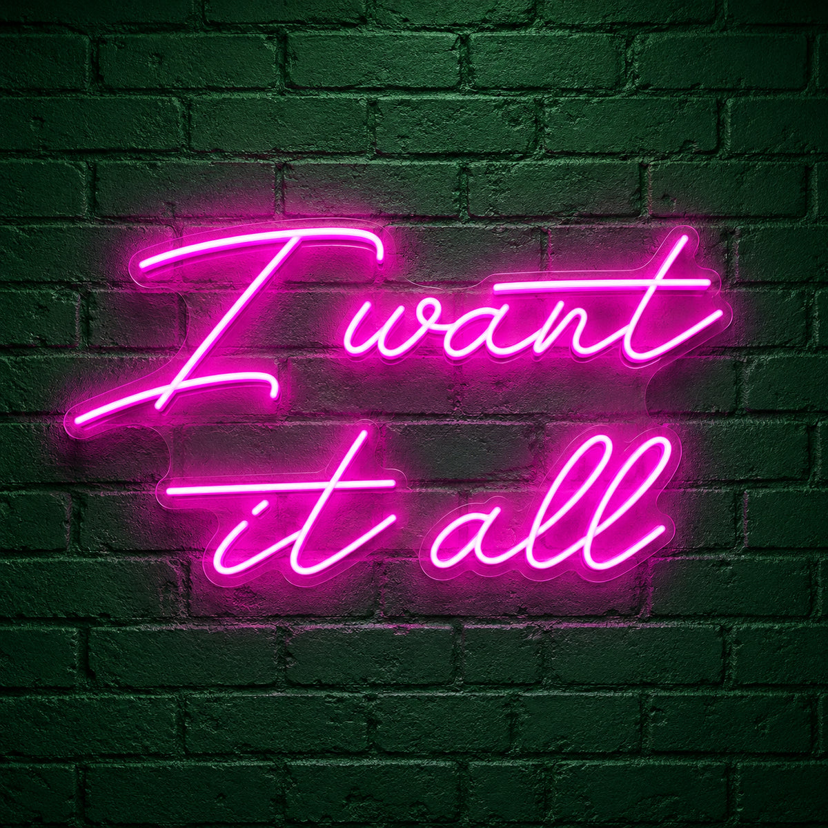 I Want it All LED Neon Sign Dimmable Wall Light - Main Product Image