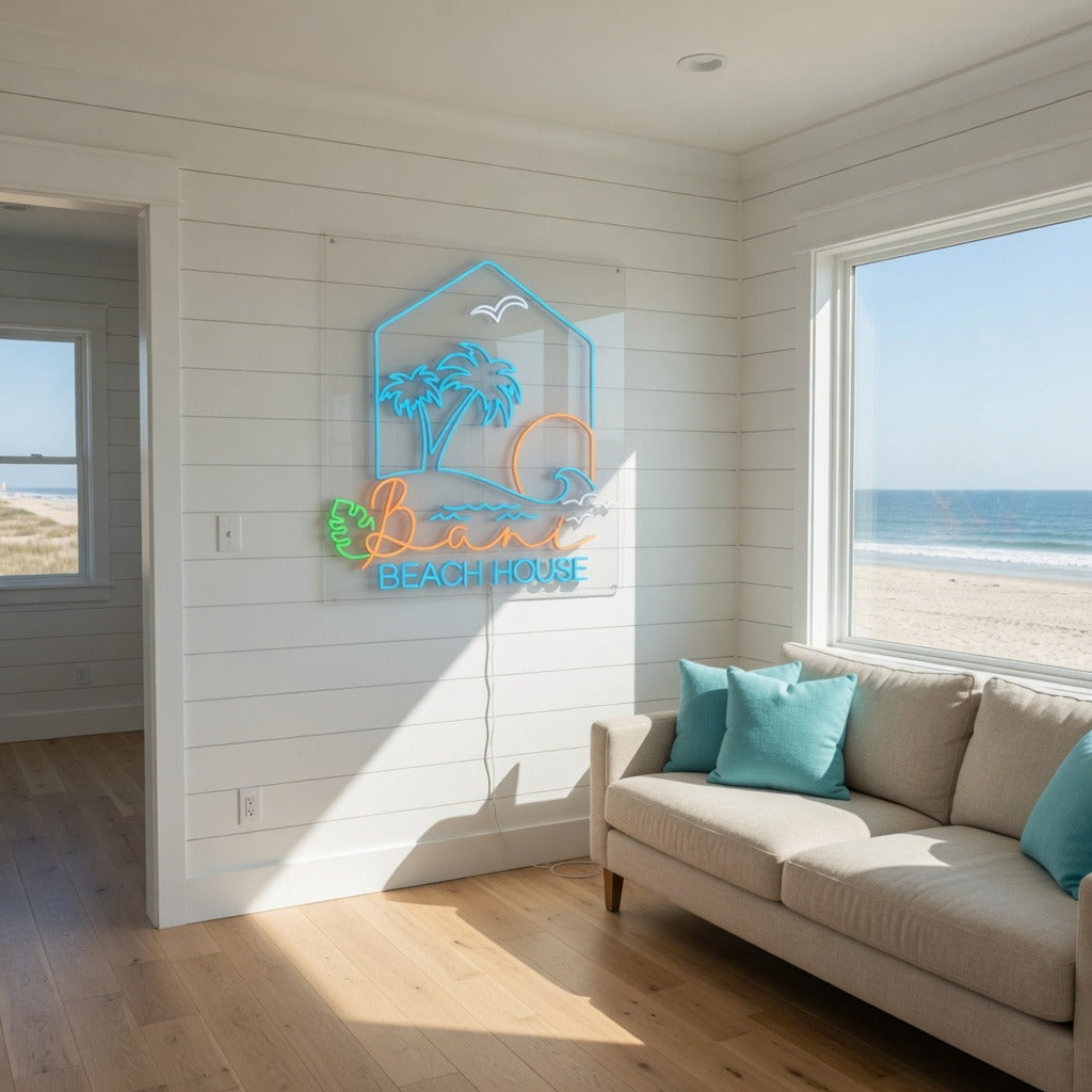 Beach House LED Neon Sign Dimmable Wall Light - Shineneon