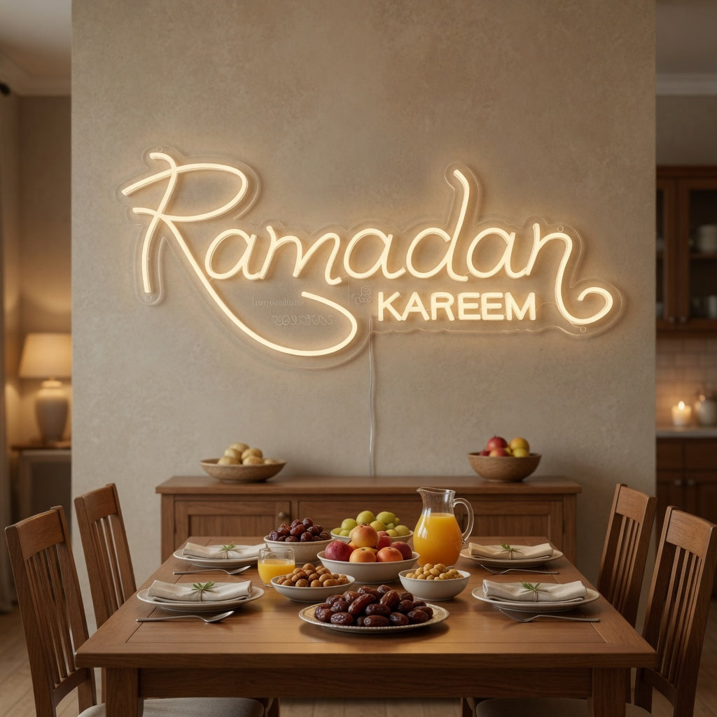 Ramadan Kareem LED Neon Sign Elegant Ornate Script - Shineneon