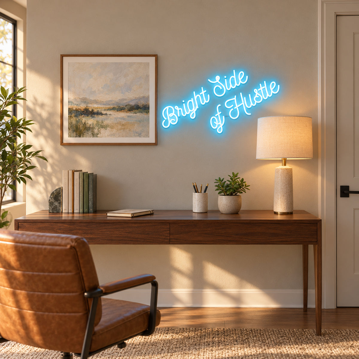 Bright Side of Hustle LED Neon Sign Dimmable Wall Light - Shineneon