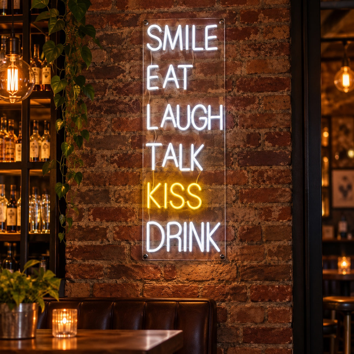 Eat Smile Laugh Talk Kiss Drink LED Neon Sign for Bar - Shineneon