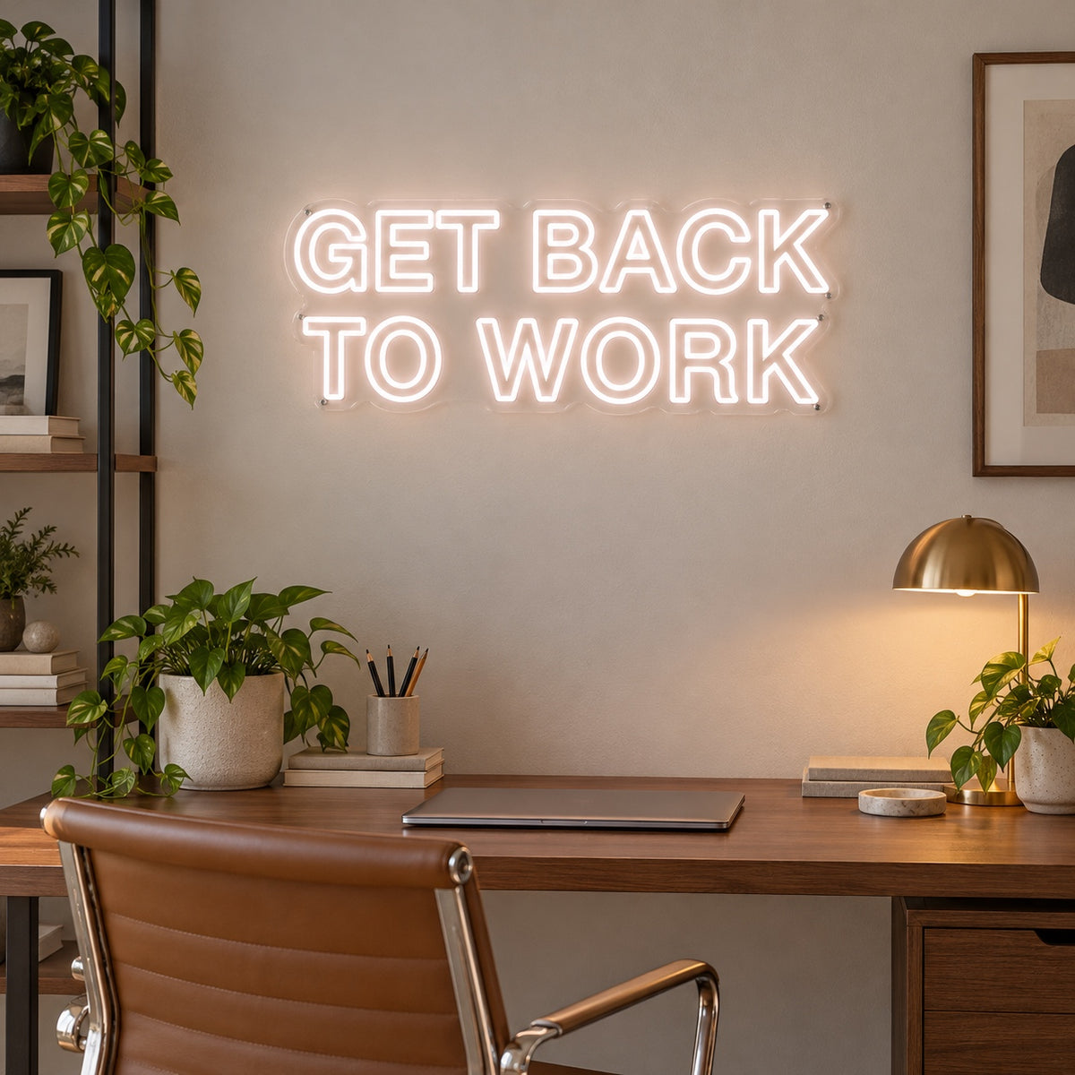 Get Back to Work LED Neon Sign Dimmable Wall Light - Shineneon