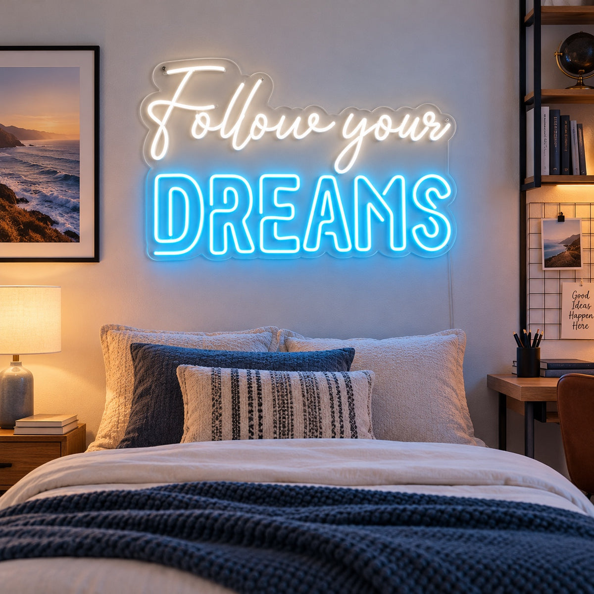 Follow Your Dreams LED Neon Sign Dreams Emphasis Script - Shineneon