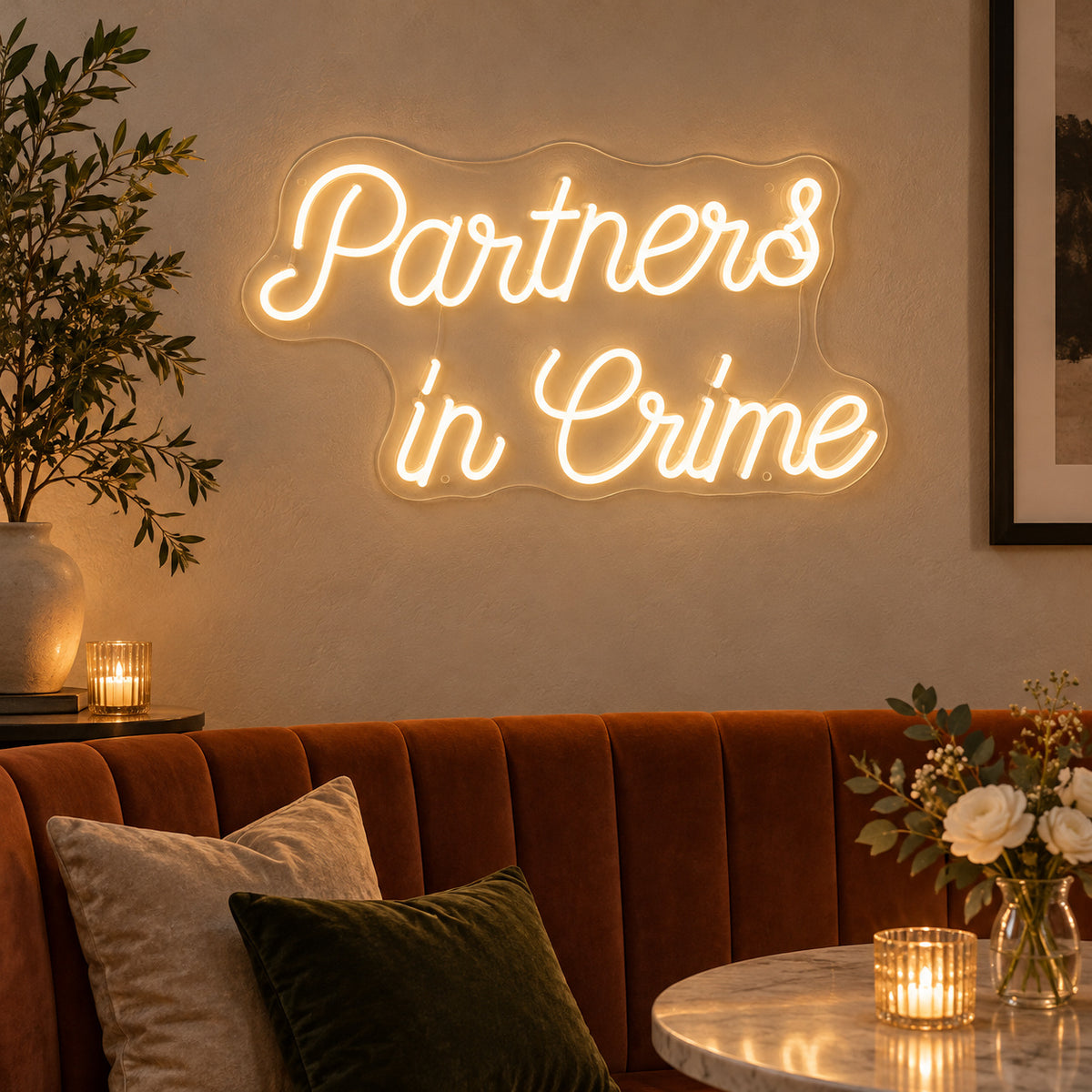 Partners in Crime LED Neon Sign for Man Cave Dimmable Wall Decor Home Neon Signs - Shineneon