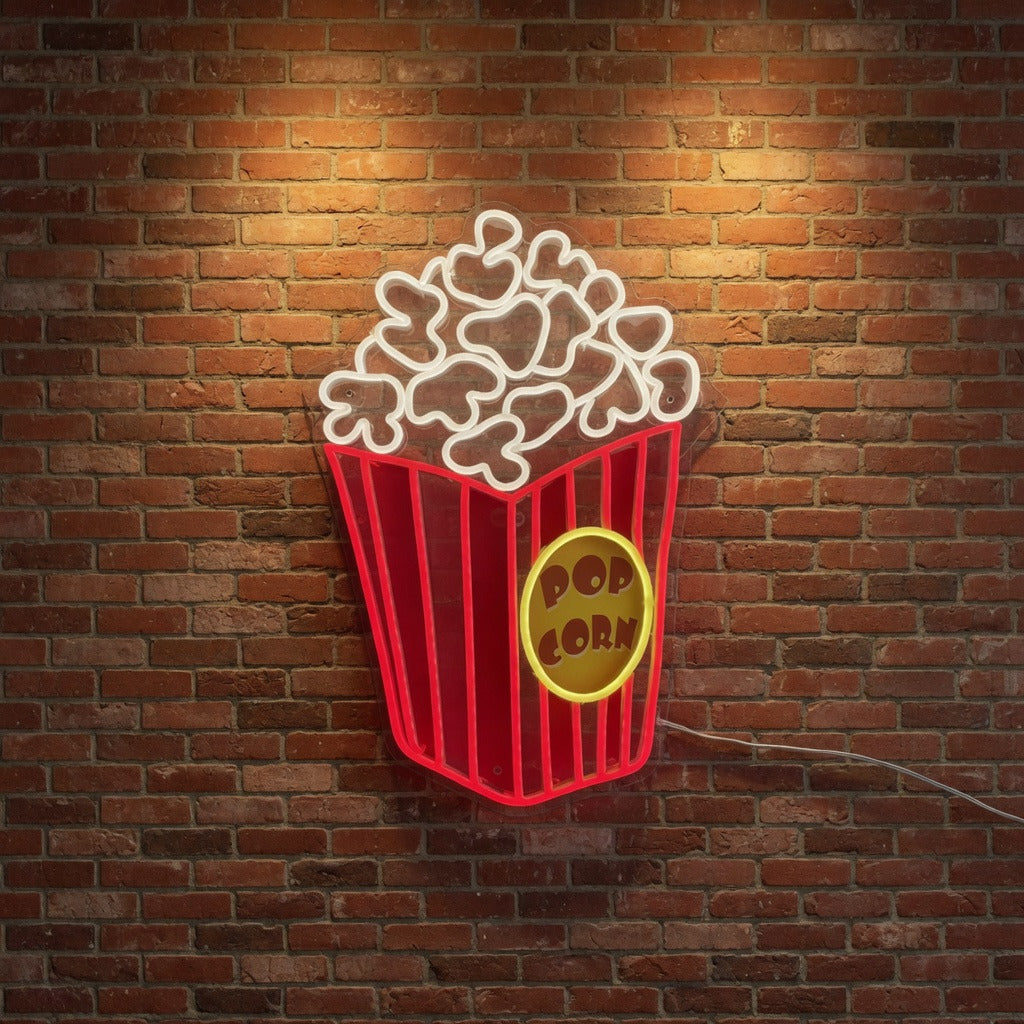 Popcorn LED Neon Sign Striped Box Two Tone - Shineneon