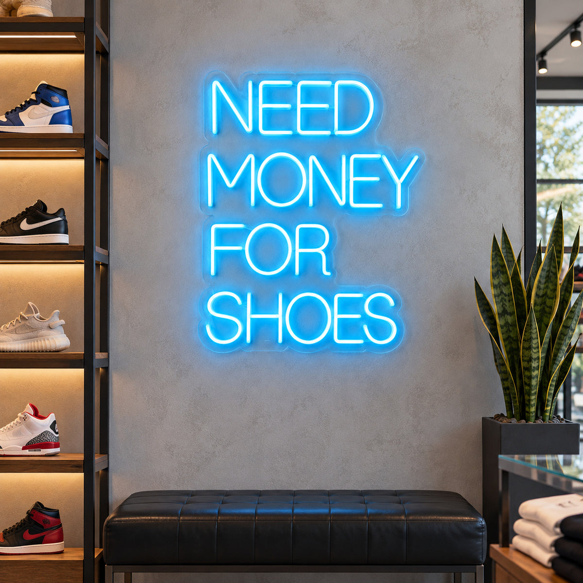 Need Money for Shoes LED Neon Sign Boxed Two Tone Caps Wall Neon Signs - Shineneon