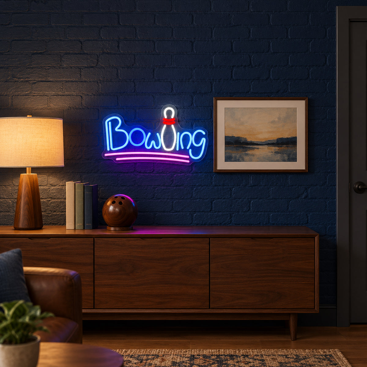 Bowling LED Neon Sign Script with Bowling Pin - Shineneon