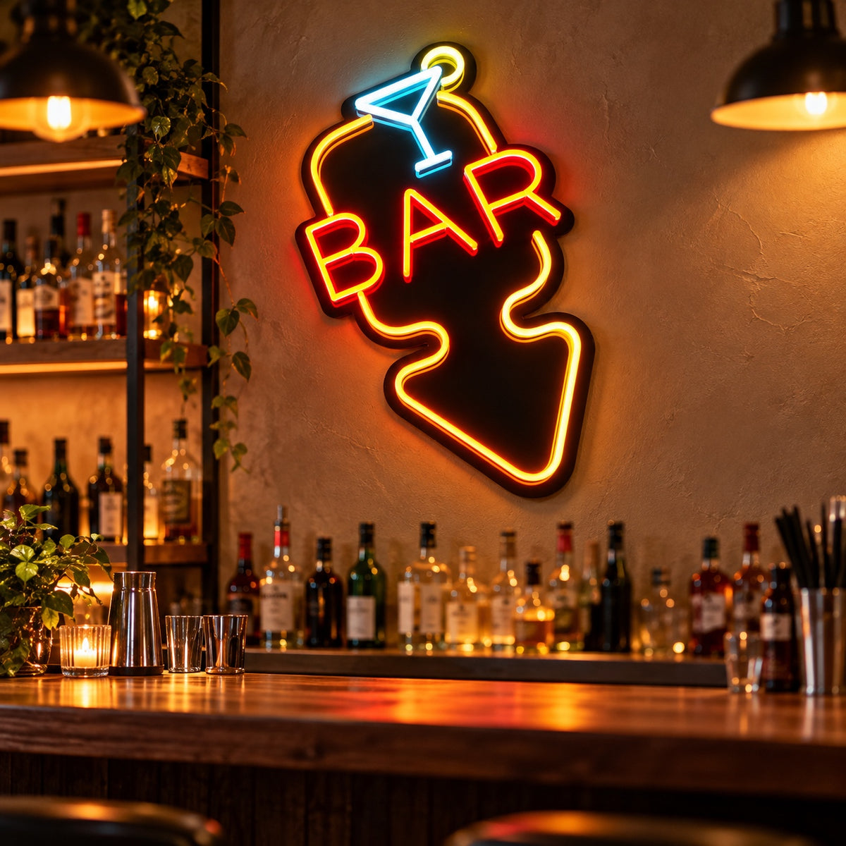 Cocktail Bar Arrow LED Neon Sign Dimmable Wall Light Wall Neon Signs - Shineneon