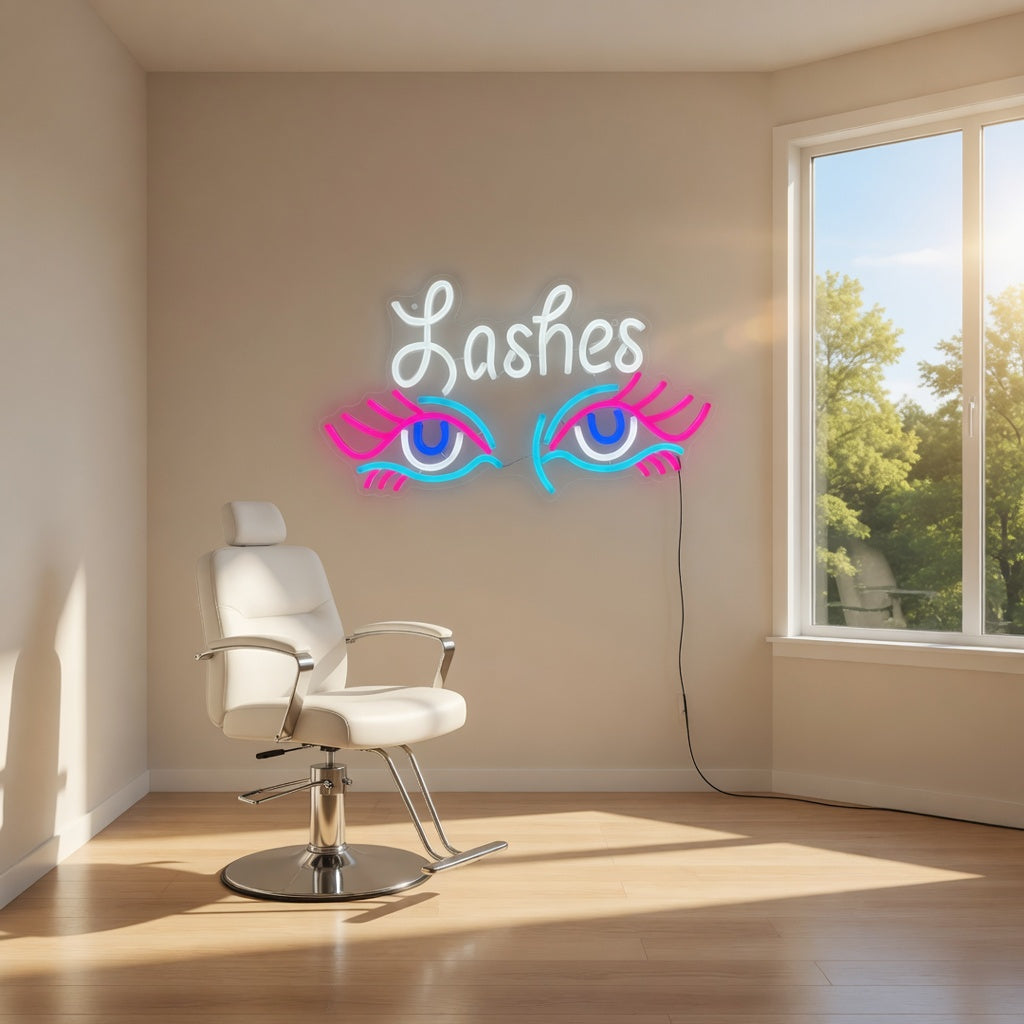 Lashes Neon Sign Eyes LED Neon Sign Dimmable Wall Light - Shineneon