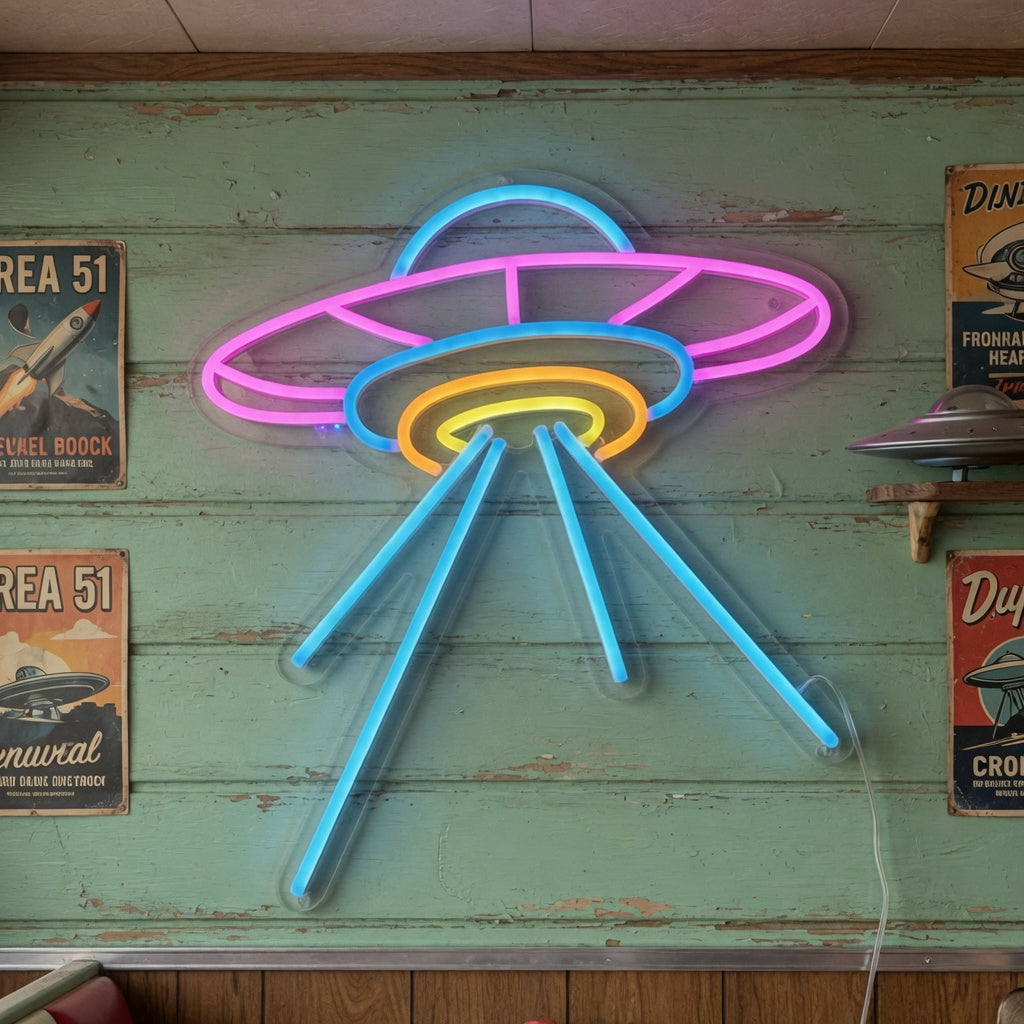 UFO LED Neon Sign Beam Down Design - Shineneon